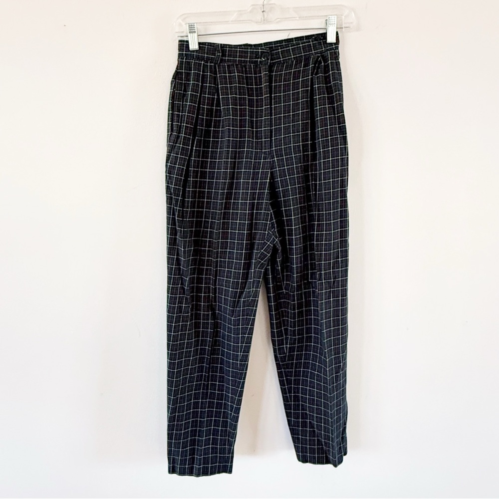 Vtg Talbots Women 90s‎ Plaid Pleated High Waist Pants Sz 6 Academia Indie Career